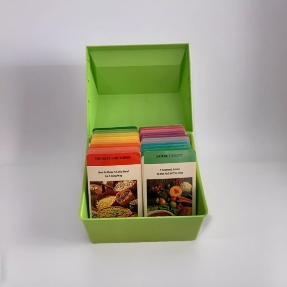 BETTY CROCKER VINTAGE 1970S AVOCADO GREEN BOX RECIPE CARD LIBRARY Step By Step - Picture 3 of 10